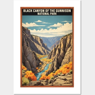 Black Canyon of the Gunnison Colorado National Park USA Vintage Travel Retro Tourism Posters and Art